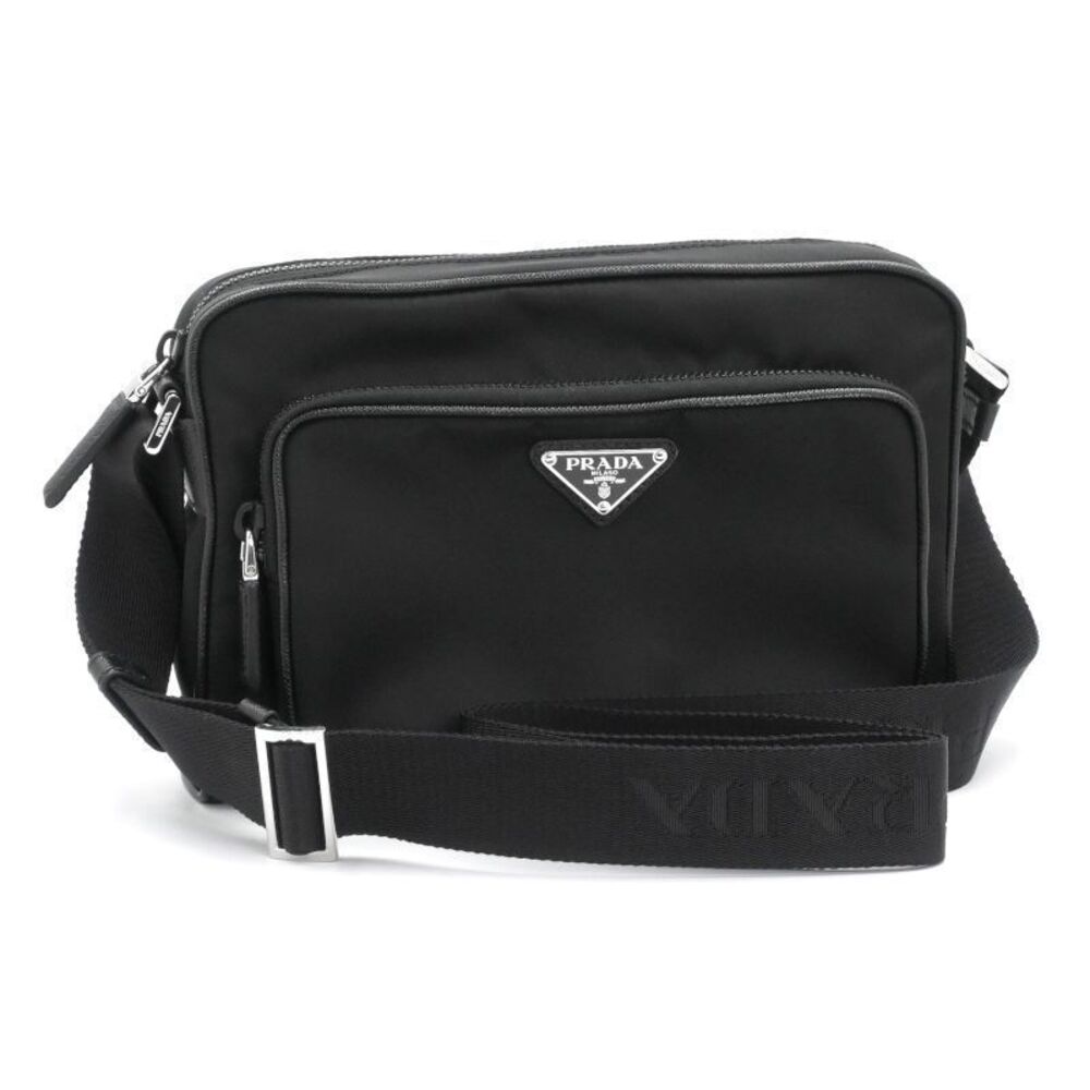 Prada Re Saffiano Leather Crossbody Bag Black